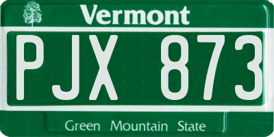 VT license plate PJX873