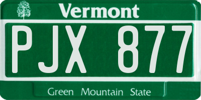 VT license plate PJX877