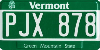 VT license plate PJX878