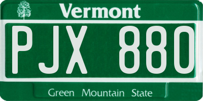 VT license plate PJX880