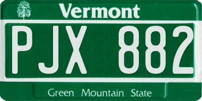 VT license plate PJX882