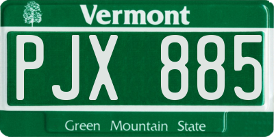 VT license plate PJX885