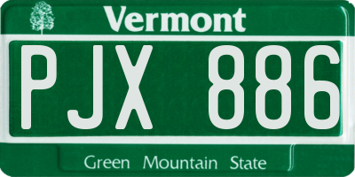 VT license plate PJX886