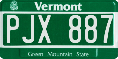 VT license plate PJX887