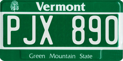 VT license plate PJX890