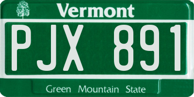VT license plate PJX891