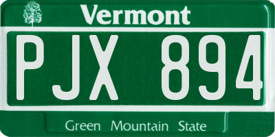 VT license plate PJX894