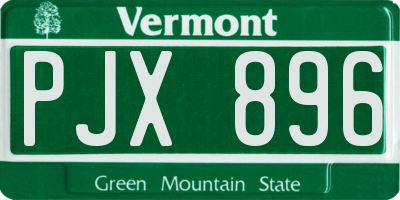 VT license plate PJX896