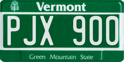 VT license plate PJX900