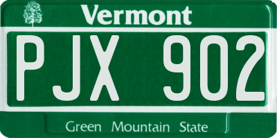 VT license plate PJX902