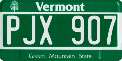 VT license plate PJX907