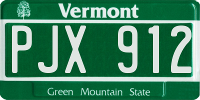 VT license plate PJX912