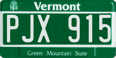 VT license plate PJX915