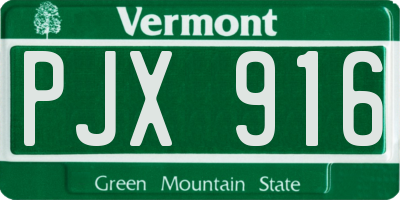 VT license plate PJX916