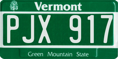 VT license plate PJX917