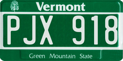 VT license plate PJX918