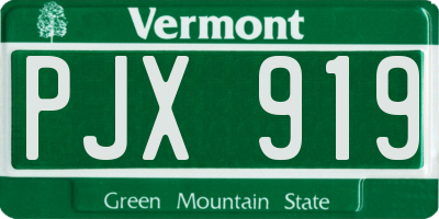 VT license plate PJX919