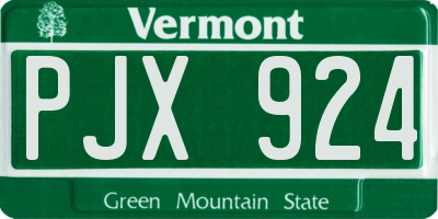 VT license plate PJX924