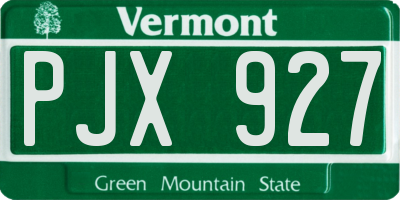VT license plate PJX927
