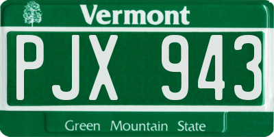 VT license plate PJX943
