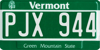 VT license plate PJX944