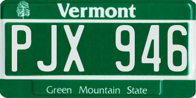 VT license plate PJX946