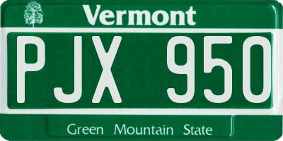VT license plate PJX950