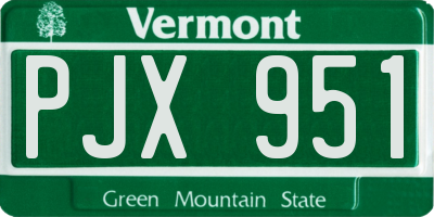 VT license plate PJX951