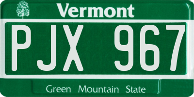 VT license plate PJX967