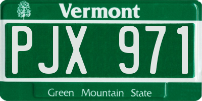 VT license plate PJX971