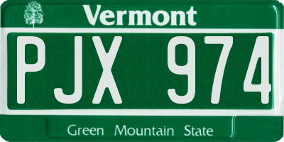 VT license plate PJX974