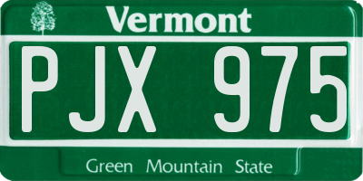 VT license plate PJX975