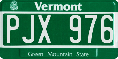 VT license plate PJX976