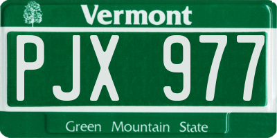 VT license plate PJX977