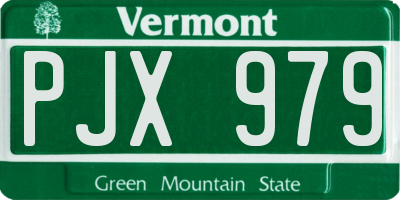 VT license plate PJX979