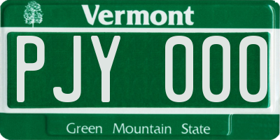 VT license plate PJY000
