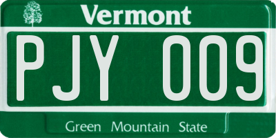 VT license plate PJY009