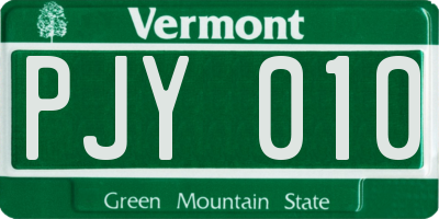 VT license plate PJY010
