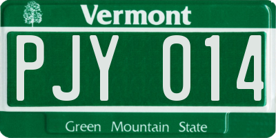VT license plate PJY014