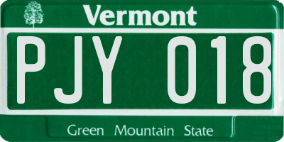 VT license plate PJY018