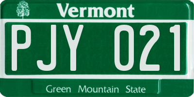 VT license plate PJY021