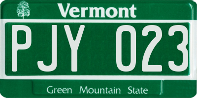 VT license plate PJY023