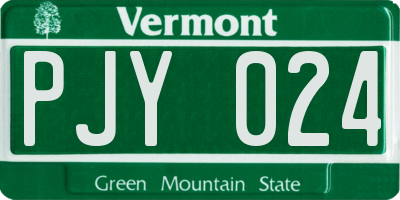 VT license plate PJY024