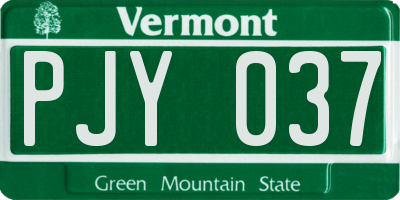 VT license plate PJY037