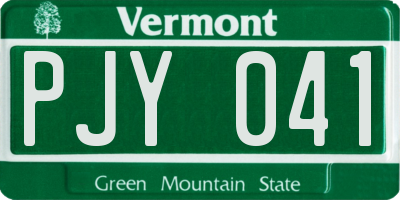 VT license plate PJY041