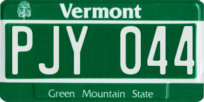 VT license plate PJY044