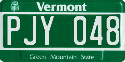 VT license plate PJY048