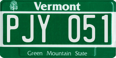 VT license plate PJY051