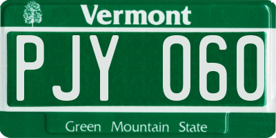 VT license plate PJY060