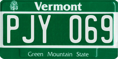 VT license plate PJY069